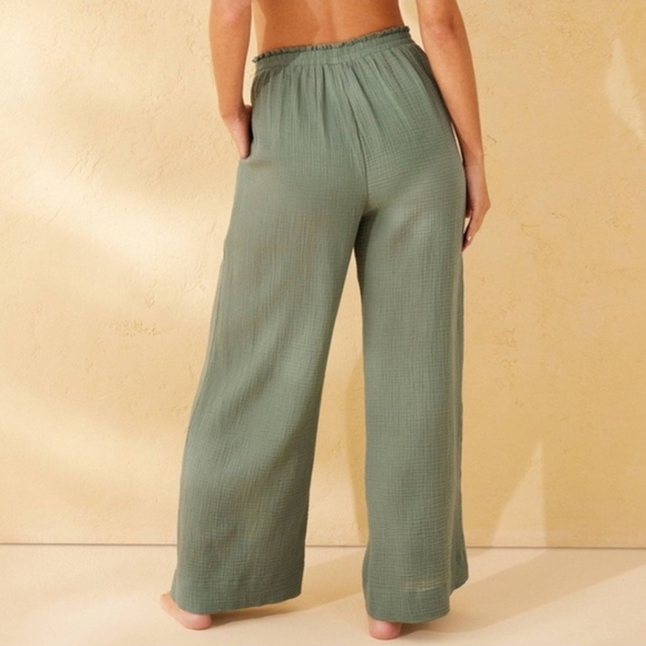 Shade & Shore Textured Olive Green Pants Size XS - Picture 2 of 9